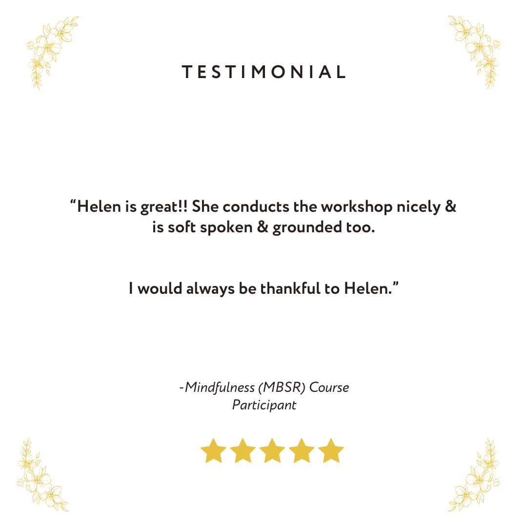 Mindfulness course Helen Testimonial 3