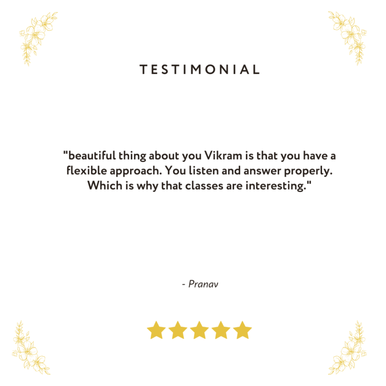 Vikram testimonial 1